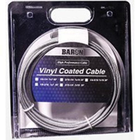 BARON 50201/50210 Aircraft Cable, 340 lb Working Load Limit, 50 ft L, 1/8 to 3/16 in Dia, Galvanized Steel 50201/50210